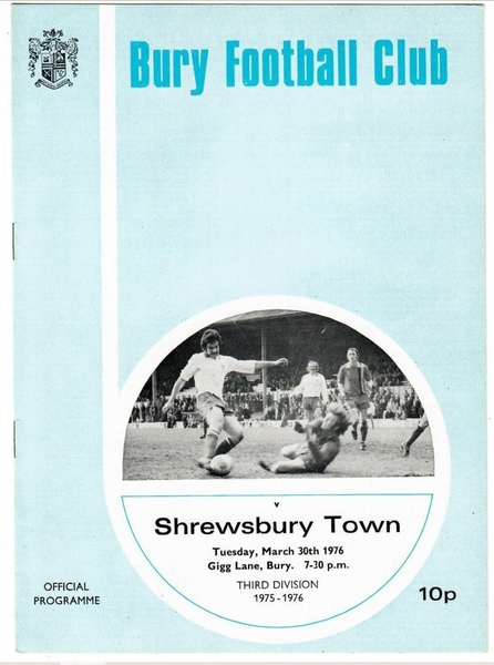 Bury FC football programmes - listing now