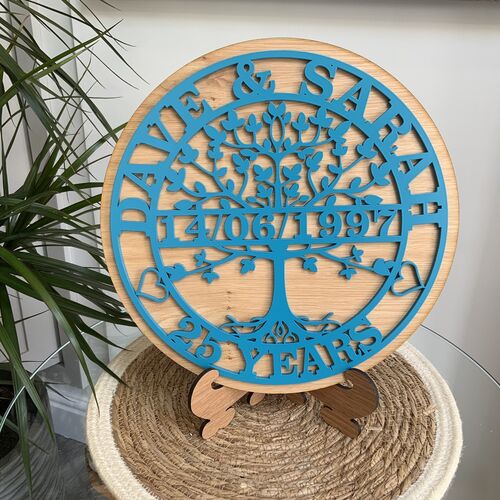 Personalised Tree of Life Anniversary Plaque – Custom Names & Date