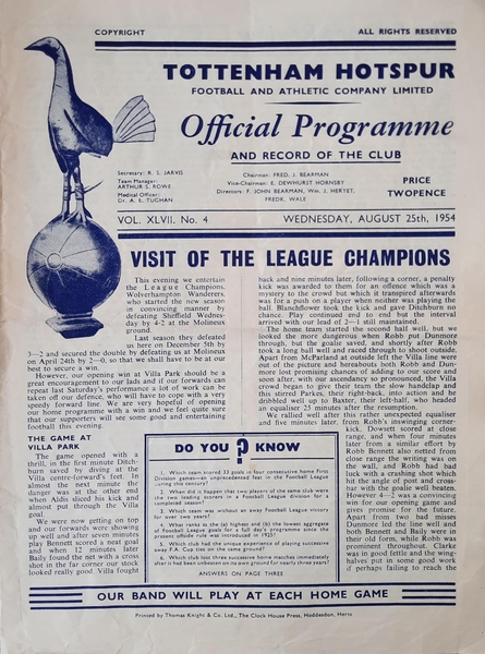 More football programmes from the 1950s