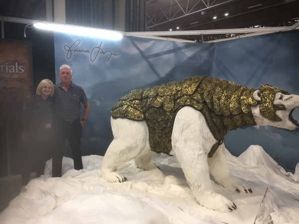 Emma Jayne, Graham Middleton and Lorek the armoured Bear.