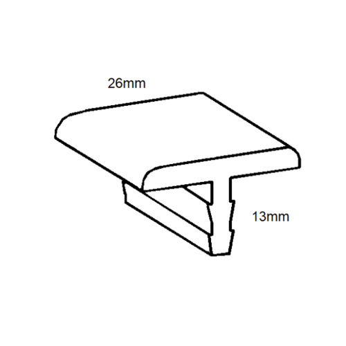 Aluminium T Section (Barbed)- 26mm x 13mm- Length 3500mm