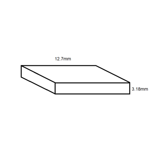 Aluminium Flat Bar- 12.7mm x 3.18mm- Length 4000mm