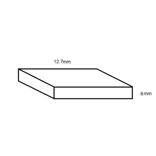 Aluminium Flat Bar- 12.7mm x 6mm- Length 4000mm