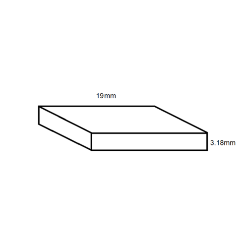 Aluminium Flat Bar- 19mm x 3.18mm- Length 4000mm
