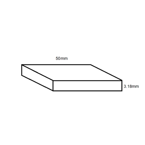 Aluminium Flat Bar- 50mm x 3.18mm- Length 3000mm