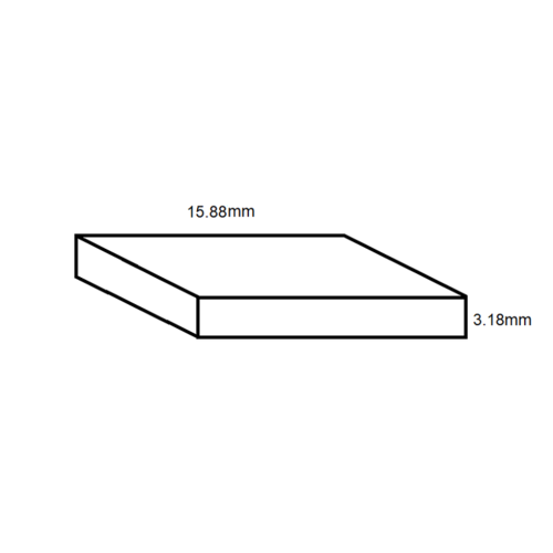 Aluminium Flat Bar- 15.88mm x 3.18mm- Length 4000mm