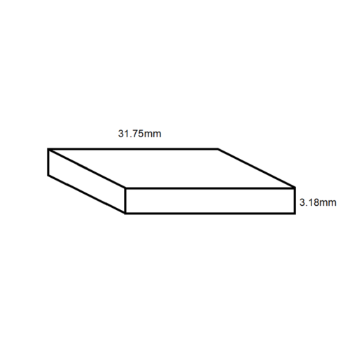 Aluminium Flat Bar- 31.75mm x 3.18mm- Length 4000mm