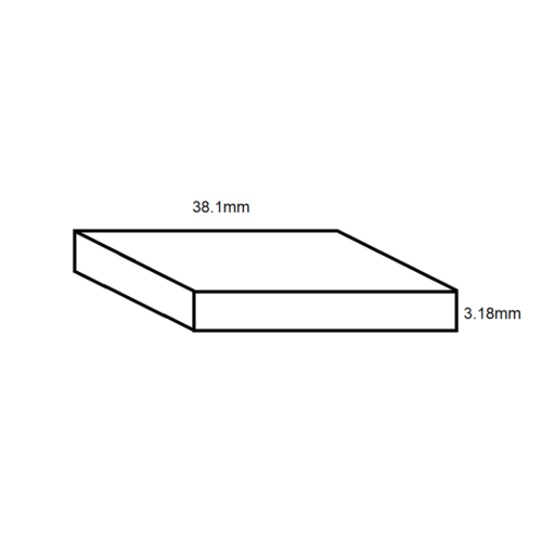 Aluminium Flat Bar- 38.1mm x 3.18mm- Length 4000mm