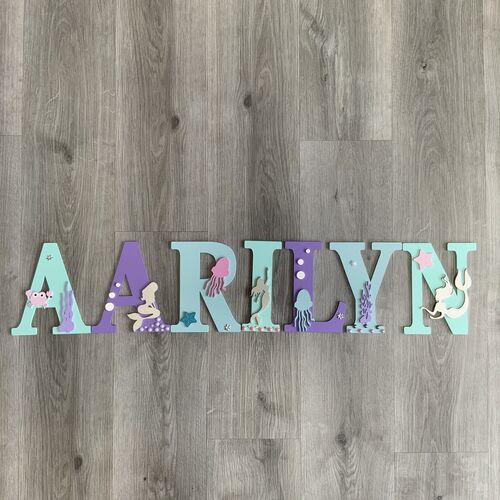 Personalised Mermaid Name Letters – Girls Bedroom & Nursery Wall Decor