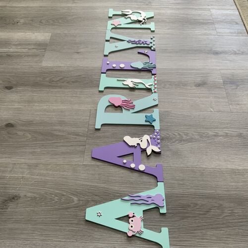 Personalised Mermaid Name Letters – Girls Bedroom & Nursery Wall Decor