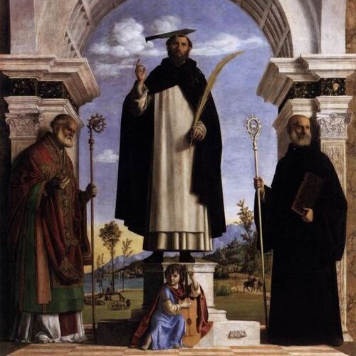St Peter Martyr with St Nicholas of Bari, St Benedict and an Angel Musician