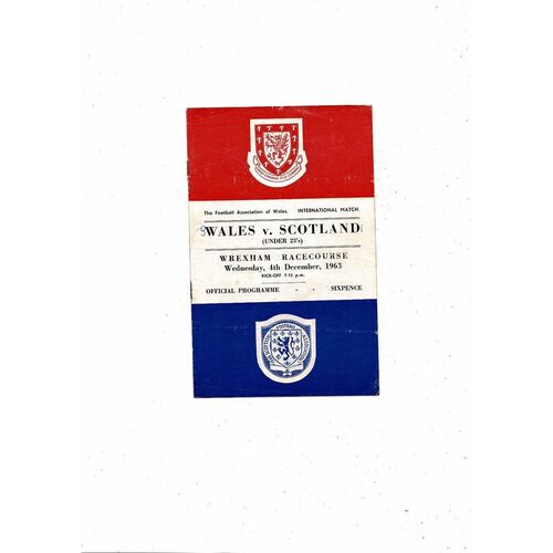 1963 Wales v Scotland U23 International Football Programme @ Wrexham