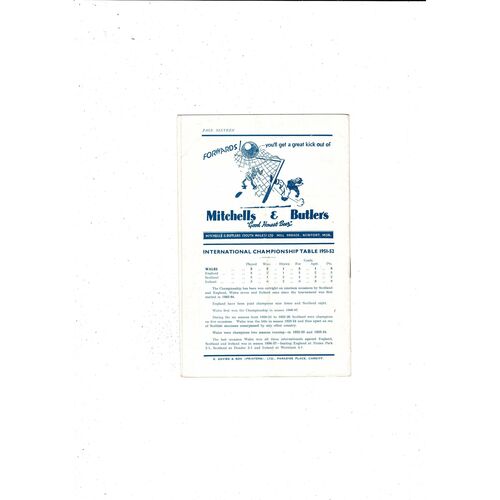 1952 Wales v Scotland International Football Programme @ Cardiff City