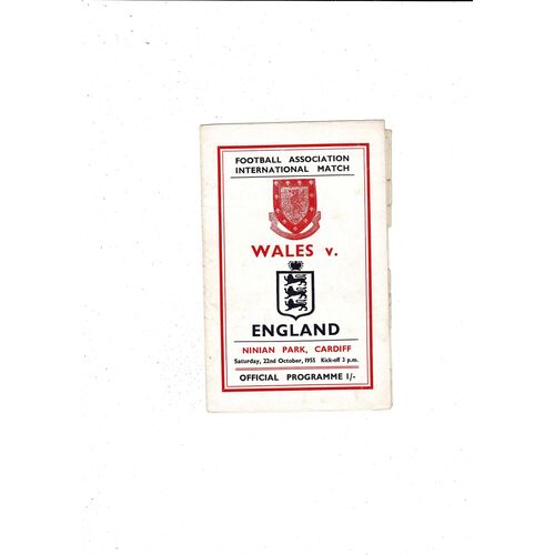 1955 Wales v England International Football Programme + Song Sheet @ Cardiff