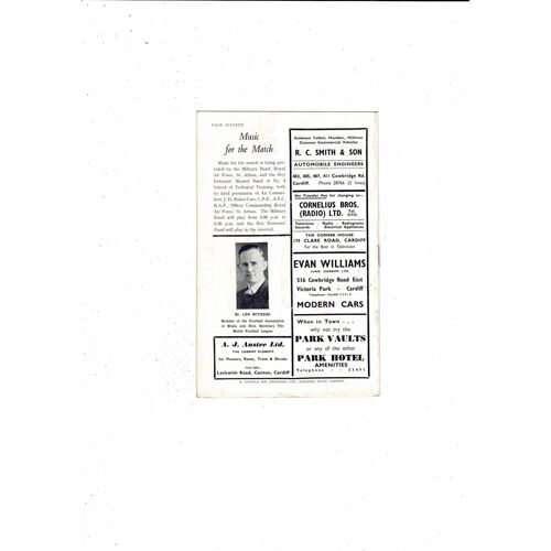 1956 Wales v Ireland International Football Programme @ Cardiff City