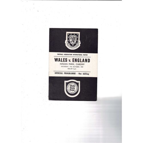 1959 Wales v England International Football Programme @ Cardiff City