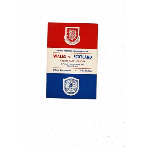 1962 Wales v Scotland International Football Programme @ Cardiff City