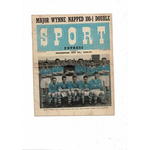 1954 Sport Express Football Magazine Oct 1st - 7th Manchester City Vol 16 No 351