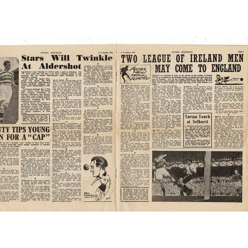 1954 Sport Express Football Magazine Oct 1st - 7th Manchester City Vol 16 No 351