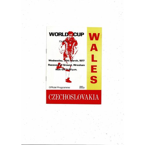 1977 Wales v Czechoslovakia World Cup Football Programme @ Cardiff City