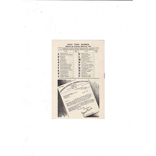 1948/49 Charlton Athletic v Manchester United Football Programme
