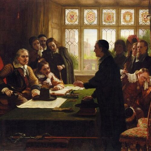 Oliver Cromwell and His Secretary John Milton, Receiving a Deputation, Seeking Aid for the Swiss Protestants