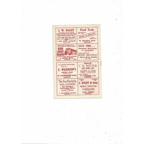 1955/56 Barnsley v Sheffield United County Cup Semi Final Football Programme