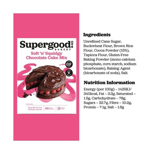 Supergood! Vegan & Gluten Free Soft ‘n’ squidgy Chocolate Cake Mix 200g