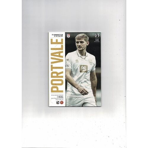 2021/22 Port Vale v Walsall Official Football Programme