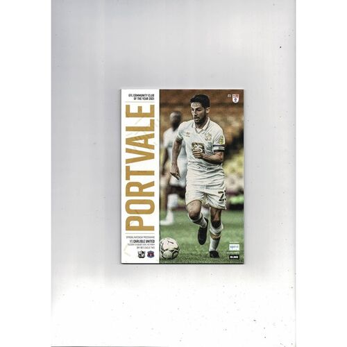 2021/22 Port Vale v Carlisle United Official Football Programme