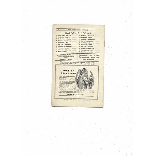 1949/50 Fulham v Liverpool Football Programme