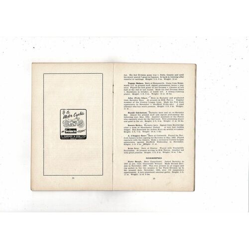 Barnsley original Football Supporters Club Handbook 1955
