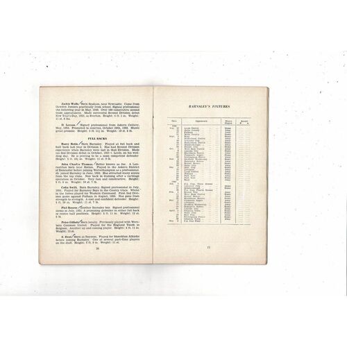Barnsley original Football Supporters Club Handbook 1955