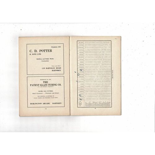 Barnsley original Football Supporters Club Handbook 1955