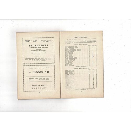 Barnsley original Football Supporters Club Handbook 1955