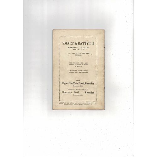 Barnsley original Football Supporters Club Handbook 1955