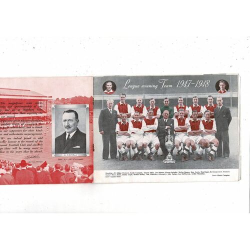 Arsenal Football Players Souvenir Brochure 1947/48