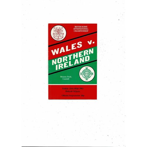 1980 Wales v Northern Ireland British Championship Football Programme @ Cardiff