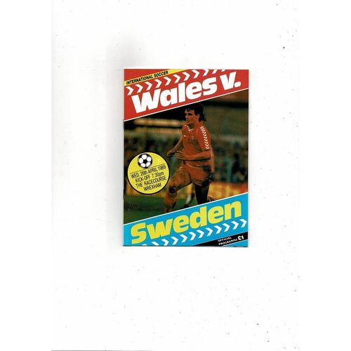 1989 Wales v Sweden International Football Programme @ Wrexham