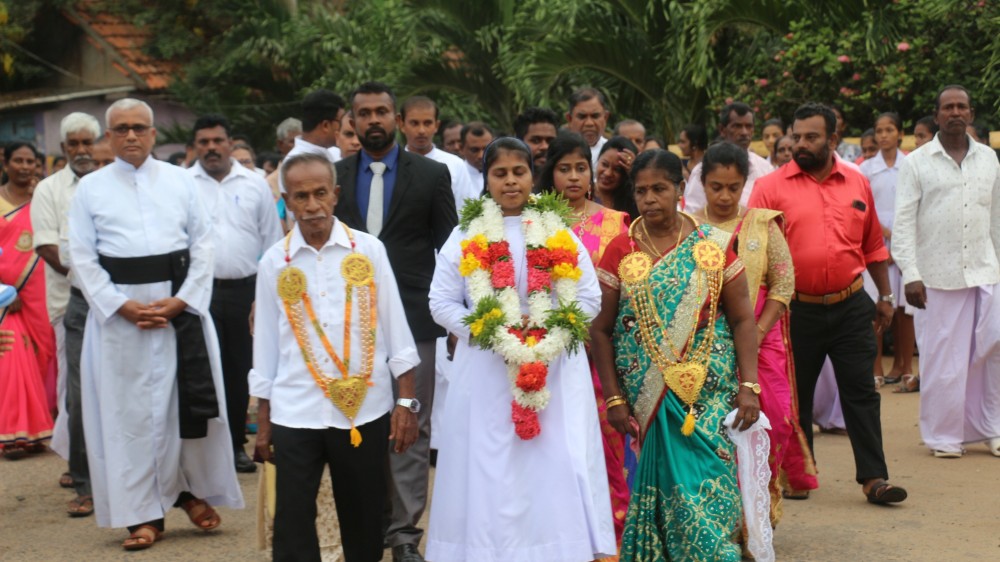 பேசாலை புனித வெற்றி நாயகி பங்கில் ஒன்பதாவது அருட்சகோதரி பிறேமி குலாஸூக்கு மாபெரும் வரவேற்பு