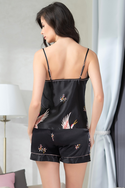 Stefania Black 8782 Shorts Pyjama Set