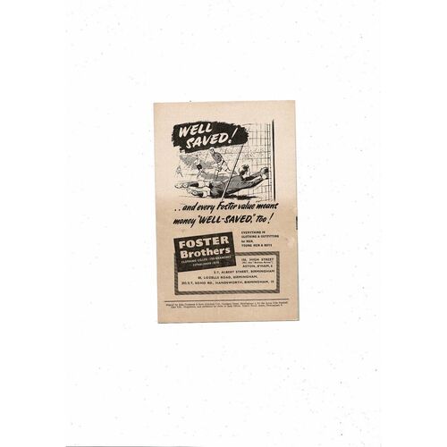 1956/57 Aston Villa v Manchester City + Sheffield United Res Football Programme