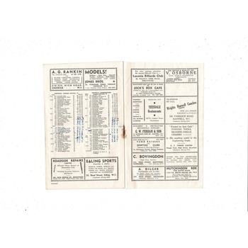 1952/53 Brentford v Plymouth Argyle Football Programme