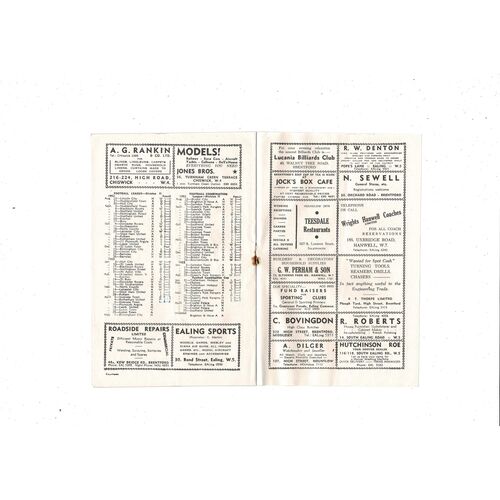 1952/53 Brentford v Swansea Football Programme