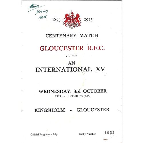 Gloucester Home Rugby Union Programmes