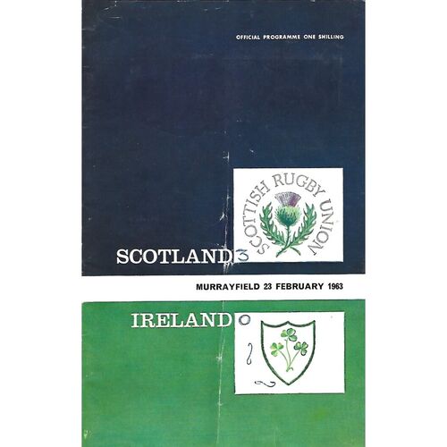1963 Scotland v Ireland (23/02/1963 Five Nations Rugby Union Programme