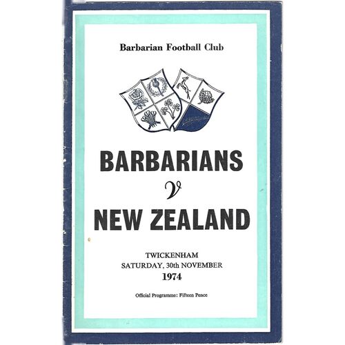 Barbarians Rugby Union Programmes