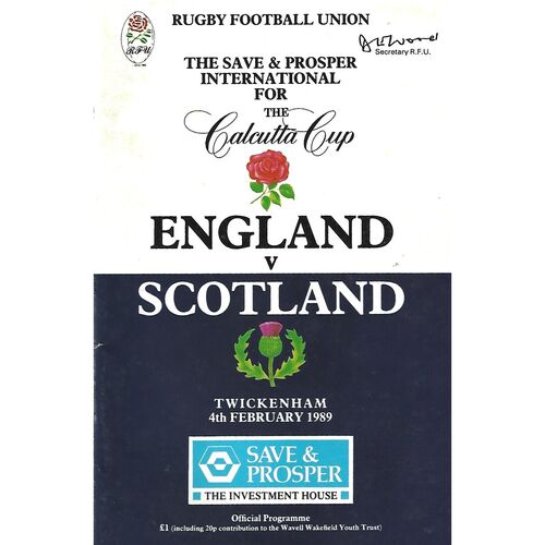 England Rugby Union Programmes