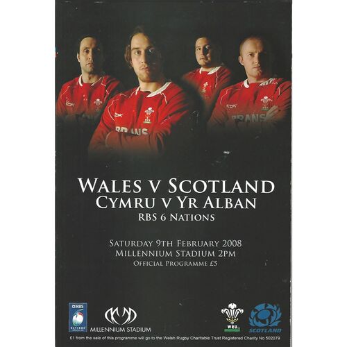 2008 Wales v Scotland (09/02/2008) Six Nations Rugby Union Programme
