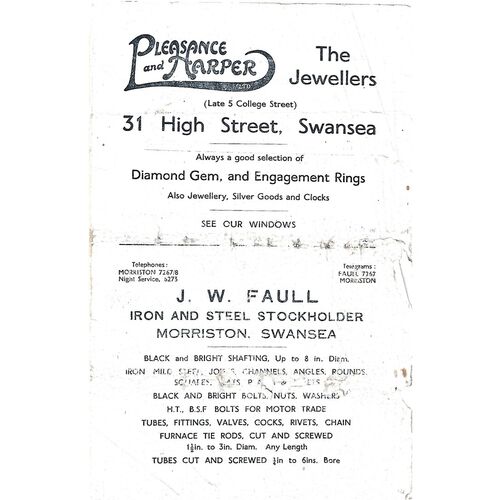 1947 Swansea v Australia (13/12/1947) Rugby Union International Tour Match Programme